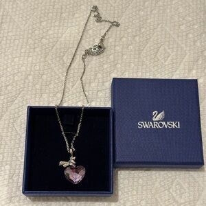 Swarovski Silver and Pink Heart Necklace